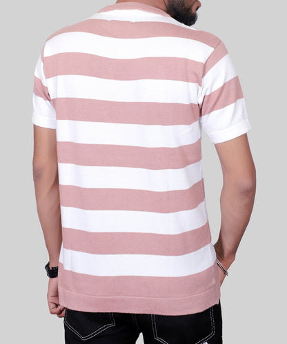 Knitted T-Shirt Men Half Sleeve Stylish Pattern