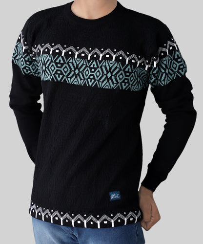 Knitted T-Shirt Men Full Sleeve Structure Pattern