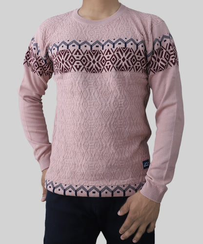 Knitted T-Shirt Men Full Sleeve Structure Pattern