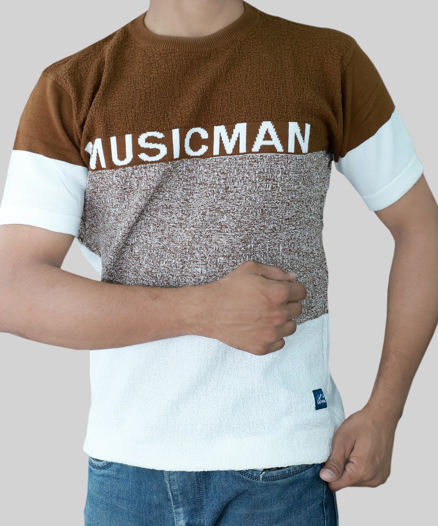 KnittedT-Shirt Men Half Sleeve MusicMan