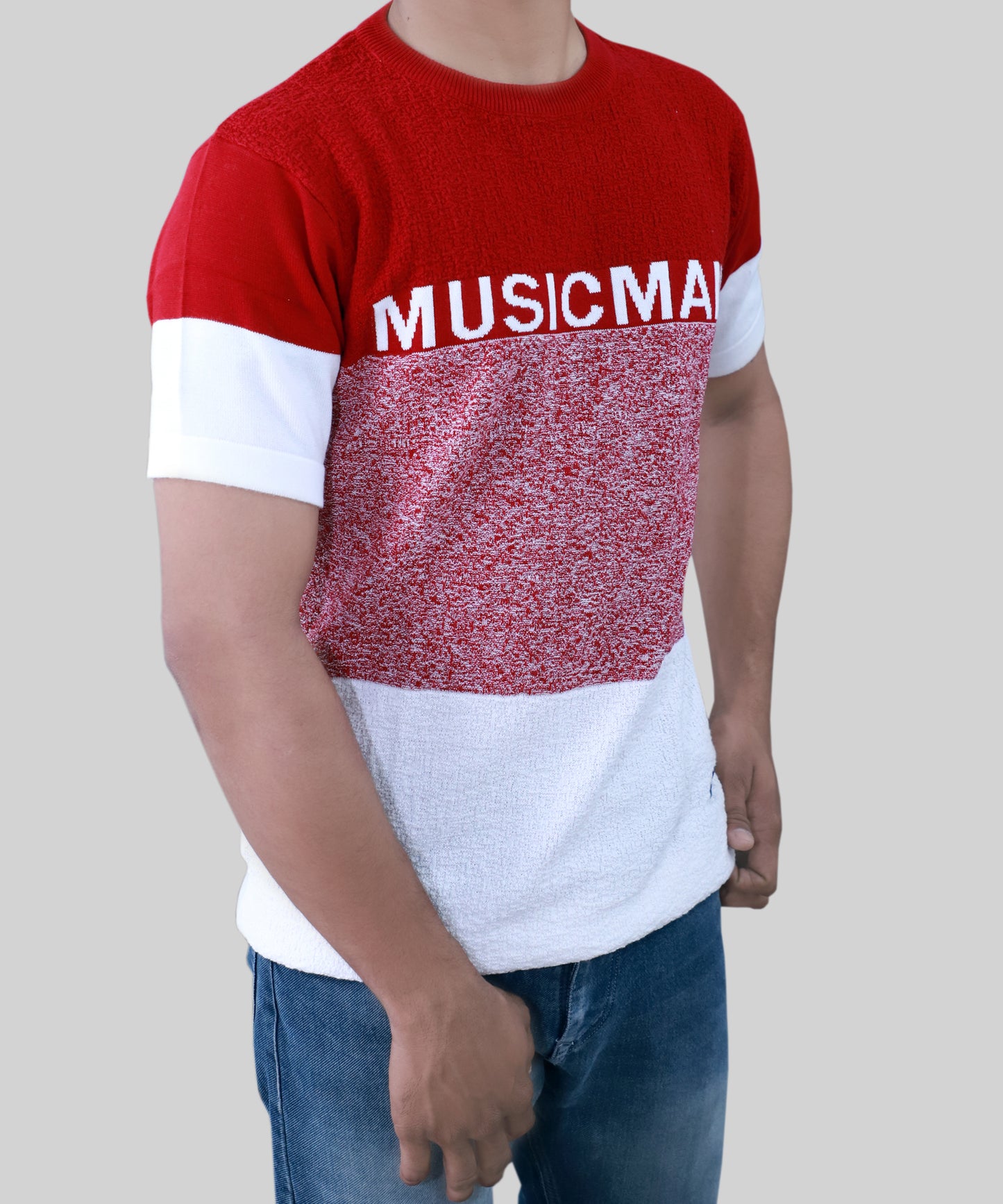 KnittedT-Shirt Men Half Sleeve MusicMan