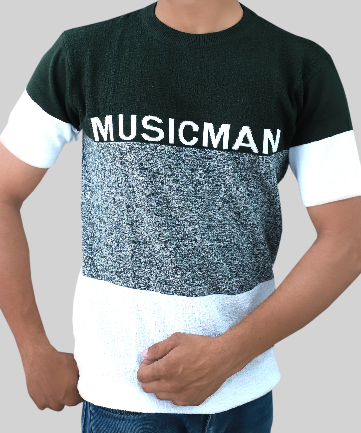 KnittedT-Shirt Men Half Sleeve MusicMan