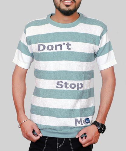 Knitted T-Shirt Men Half Sleeve Stylish Pattern