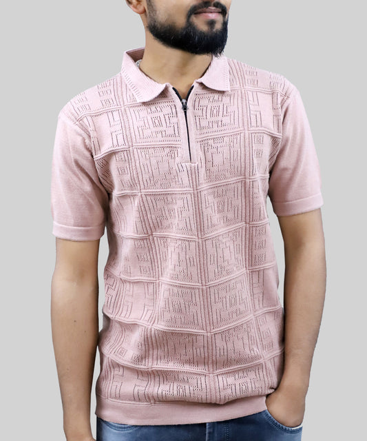 Knitted Men Polo Pure Cotton T-Shirt